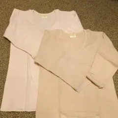 Vネック長袖　八分袖インナー Lサイズ　2枚