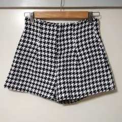 GRLハウンドトゥースショートパンツ ブラック・ホワイト