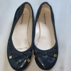 Scramble ブラック バレエシューズ