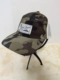 ポロ ラルフローレン 迷彩 カモフラ メッシュ キャップ 古着 カーキ