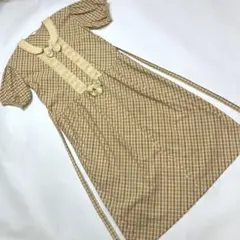 ピンクハウス イエロー系チェック リボン使い ワンピース - メルカリ
