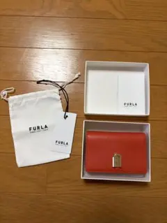 FURLA オレンジ レザー 名刺入れ