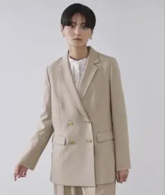 オペークドットクリップ　ベージュ　ジャケット