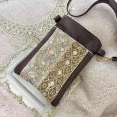 スマホショルダーバッグ ダークブラウン