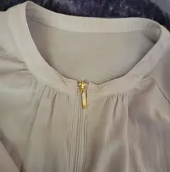 ロペピクニック　グレージュ　ジップアップブルゾン　アウター　サイズ38　透け感