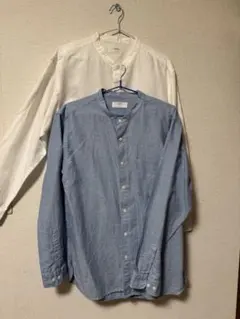 m*ん様 【値下げ】UNIQLO オーバーサイズスタンドカラーシャツ長袖　2枚