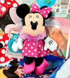 ミニーマウス　ぬいぐるみバッジ『34周年記念　トゥーンタウンコスチューム』