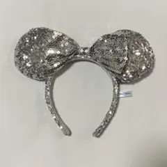 シルバー スパンコール ミニーカチューシャ