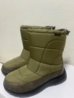 防水キルティングブーツ S 22〜22.5cm オリーブ ドローコード付
