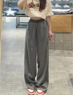 スウェット グレーパンツ レディース