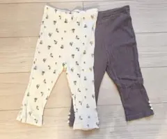 【petit mine プティマイン】パール付 レギンス 7分丈2枚セット120