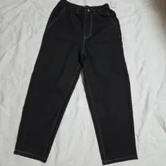 新品　しまむら Helm デニムパンツ LL ブラック　ワイドデニム
