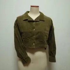 ハンドメイド コーデュロイ ショートジャケット クロップド丈