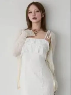即購入⭕️ andmary lacey ribbon cardigan beige - メルカリ
