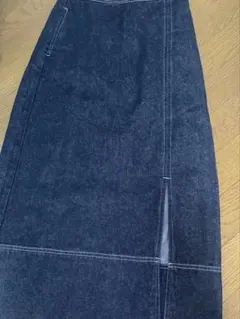 ロング デニム タイトスカート スリット 黒