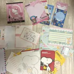 お手紙セット　封筒　便箋　スヌーピー　、サンリオ　他
