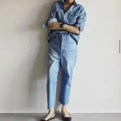woadblue 坪田あさみ サルエルデニム　ライトブルー　25インチのサムネイル