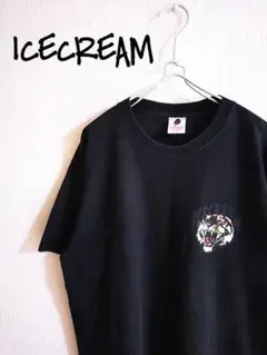D221666 ICE CREAM ショートスリーブ プリントT タイガー