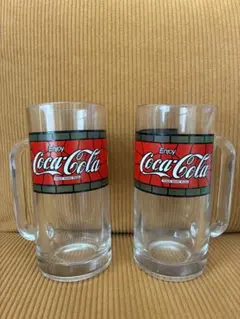 Coca-Cola ロゴ入り 脚付グラス 3個セット 昭和レトロ おまけ付き