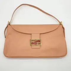 FENDI マンマバケット レザー ワンショルダーバッグ ピンク