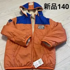 DOUBLE.B リバーシブル　中綿コート フード付き オレンジ/ブルー