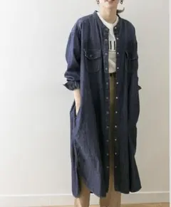 アーバンリサーチ デニムオーバーシャツワンピース インディゴブルー