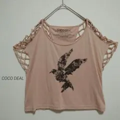 COCO DEALココディール マクラメ編み バード 鳥 ショート Tシャツ Mのサムネイル
