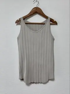 Mila Owen ベージュ リブ編み ノースリーブ S