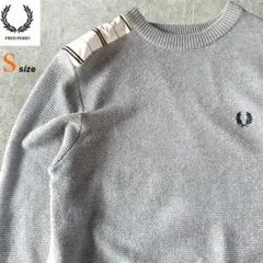 人気✨ フレッドペリー セーター ニット ストライプ 月桂樹 薄手 グレー S