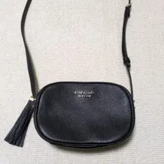 kate spade ブラックレザーショルダーバッグ