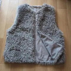 グレイ色 ファー ベスト サイズF
