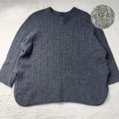 お値下げ　45Rフリル天竺の四角ヘンリーカットソー(インディゴ) 45R（フォーティファイブアール）| フリル天竺の四角ヘンリー（トップ
