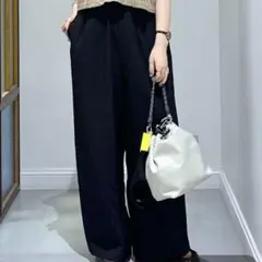 LEPSIM レプシィム　スラックスギャザーワイドパンツ