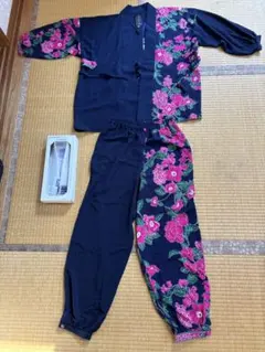 m*i様 詩仙堂　ヒトシタムラ　上下セットちりめんパンツスーツ　和柄フリーサイズ m*i様 詩仙堂 ヒトシタムラ 上下セットちりめんパンツスーツ 和柄