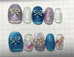 リボンデザイン ネイルチップセット
