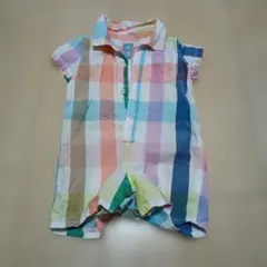 カラフル チェック柄 半袖ロンパース BabyGAP