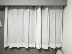 ホワイト 花柄 レースカーテン