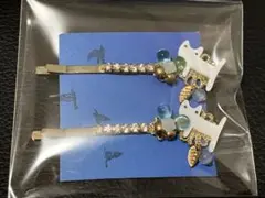ヘアピン　白猫　キラキラ