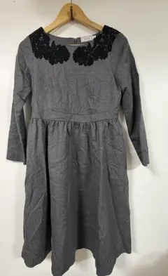 【入学式のママにも！】アナトリエ　長袖ワンピース　グレー　38(M)