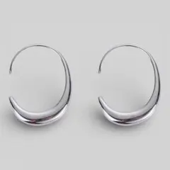 ビッグ　シルバーフックピアス　S925刻印【両耳セット】