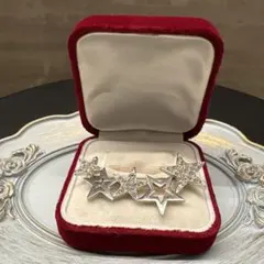 ヴィンテージ　星形ブローチ クリスタル付き