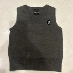 COMME CA ISM グレー Vネックベスト 90