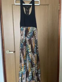 キャミワンピース レースバック マルチカラー