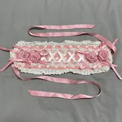ロリータ ヘッドドレス ピンク 水玉 レース バラ BODYLINEのサムネイル