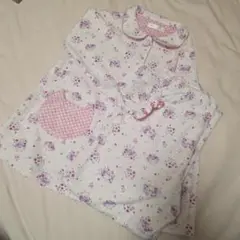 値下げ中⭕140 薄ピンク 猫花柄パジャマ