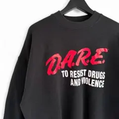 90s ヴィンテージ DARE USA製 スウェット ブラック XL K19