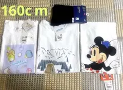 ユニクロ　キッズ　Tシャツ　カットソー 半袖　レギンス　4枚セット　160cm