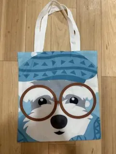 ミニチュアシュナウザー ソルト&ペッパー お散歩トートバッグ 水色眼鏡