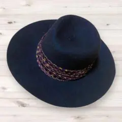 新品タグ付き coeur femme 中折れハット ブラック ラビットフェルト