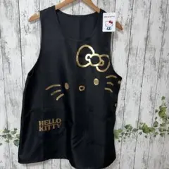 キティちゃんエプロン　サンリオエプロン　保育士　エプロン　ブラック　ハローキティ